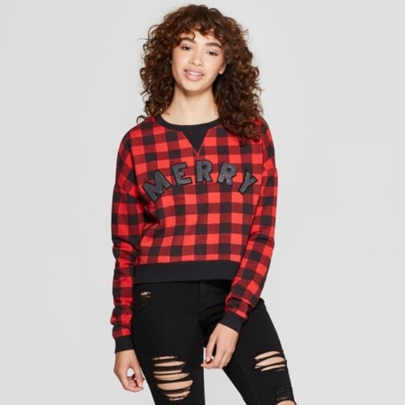 Fifth Sun Merry Buffalo Plaid Sweatshirt - Picture 1 of 2